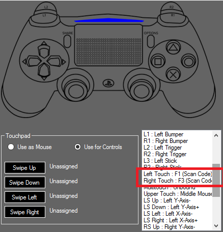 Is there a way bind Save/Load state to one of my PS4 pad buttons?